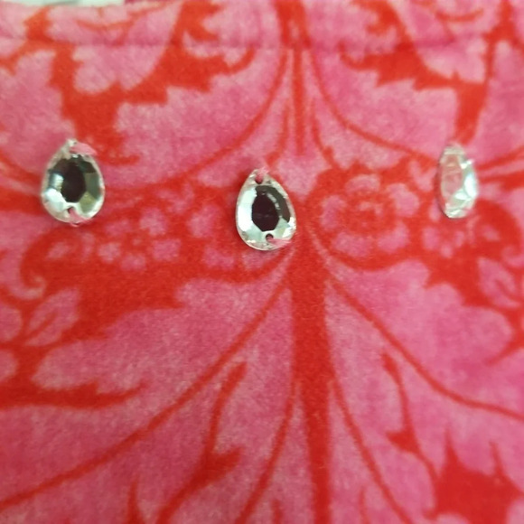 Baby LULU Damask Velvet Holiday Fancy Dress Size 2T Red Pink - Picture 4 of 8